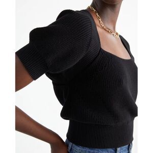 Anna October Wool Knit Puff Sleeve Sweater Small